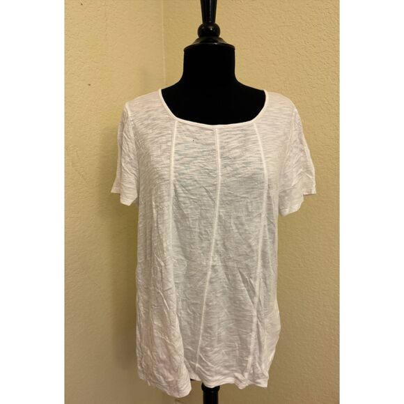 Chico's White The Ultimate Tee with Front Hip Pockets - Sz 2 (Large/12) - Picture 1 of 10